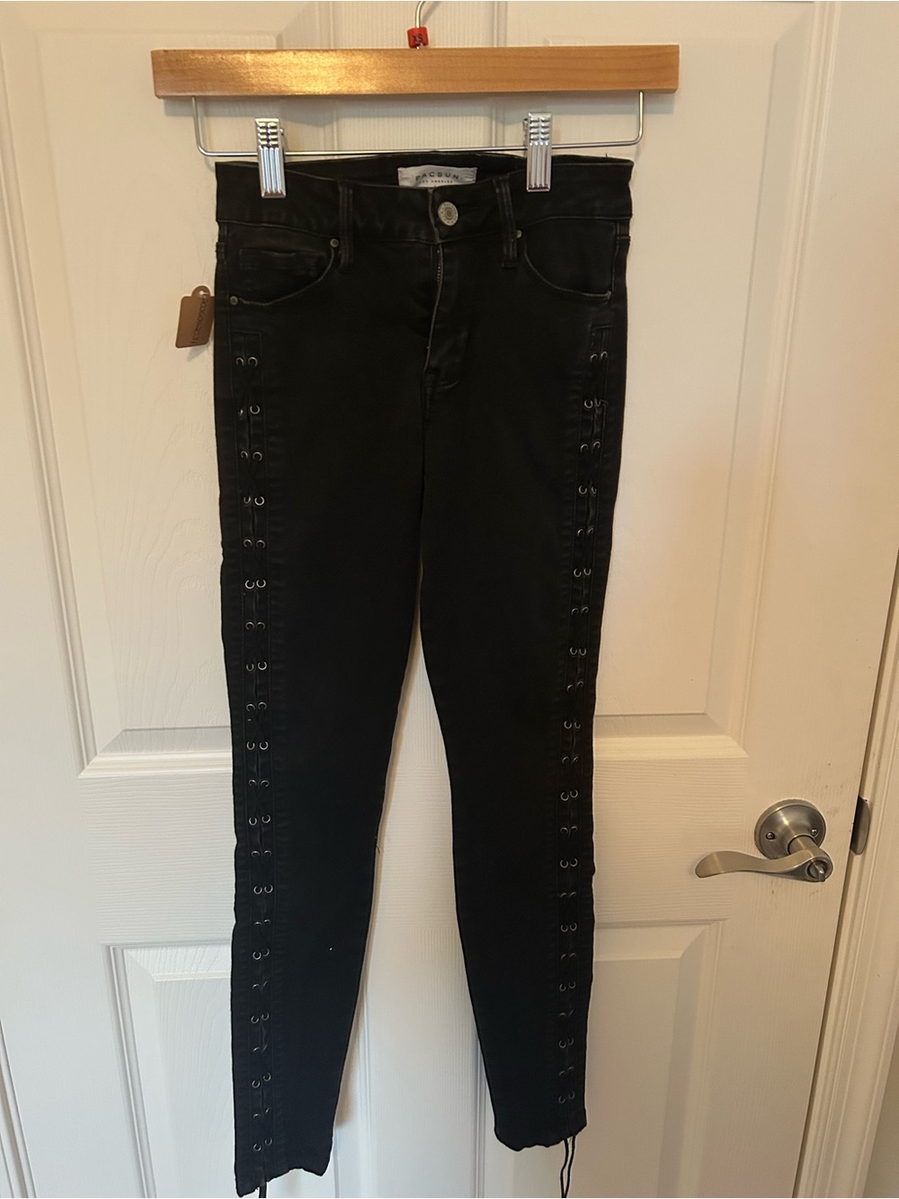 PacSun Black Skinny Jeans with Side Lace-Up Eyelets size 22w